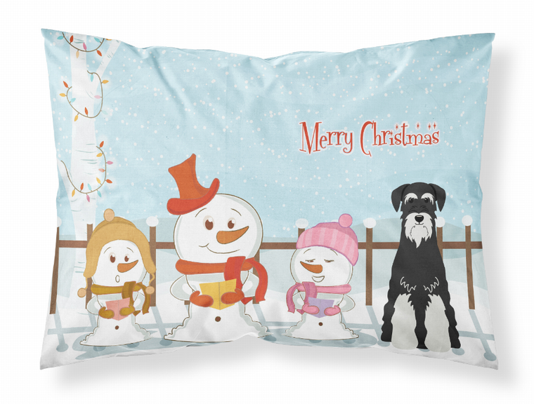 Carolines Treasures, Inc Merry Christmas Carolers Dog Fabric Standard Pillowcase, White, Holiday Friends, Moisture Wicking