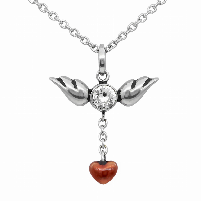 Love In Flight Heart and Wings Necklace - 734130261269