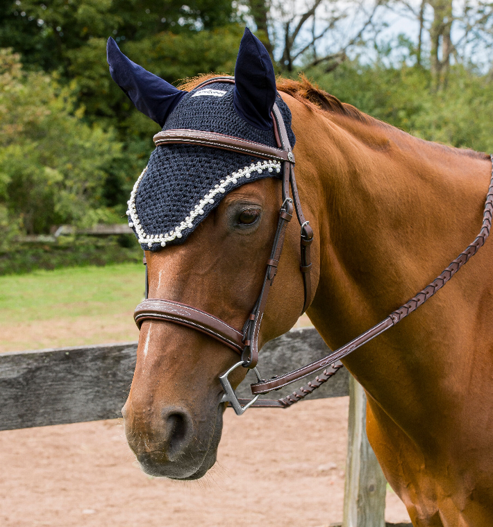 Equine Couture Fly Bonnet with Pearls and Crystals - 849913006026