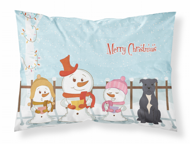 Merry Christmas Carolers Dog Fabric Standard Pillowcase - 638508421241