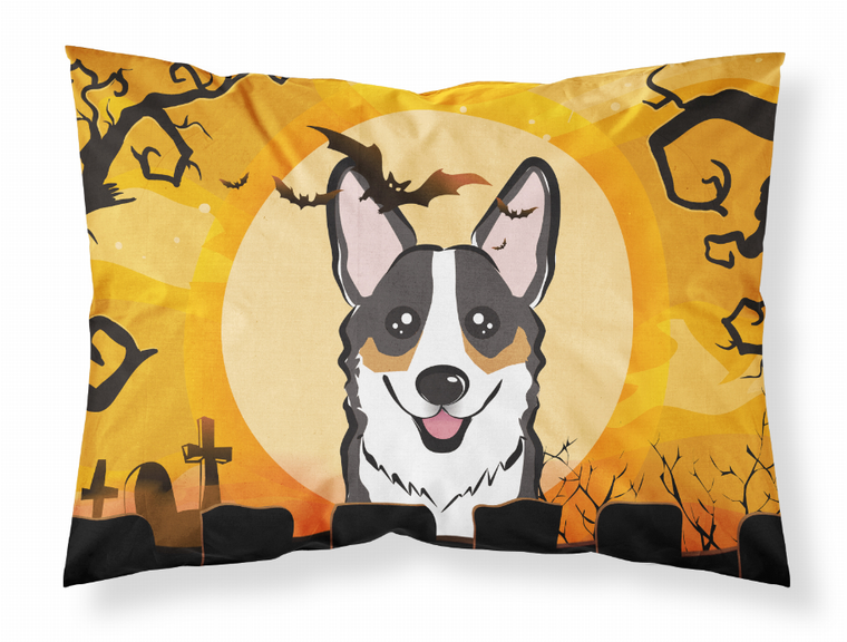 Carolines Treasures, Inc Halloween With Dog Fabric Standard Pillowcase, White COlor, Moisture Wicking