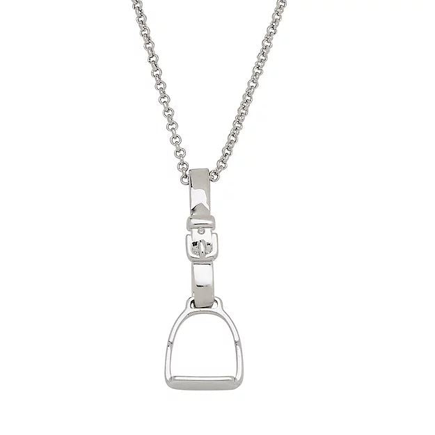 AWST Int'l Rhodium English Stirrup Necklace - 840862017392