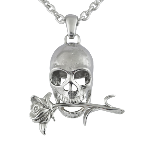 Memento Mori - Skull with Rose Necklace - 734130257552