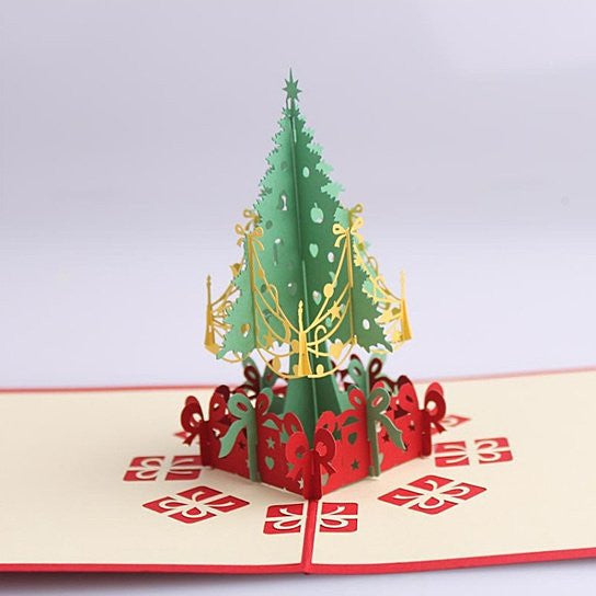 3D Christmas Tree Greeting Cards Memories Treasured Forever - 702921586358