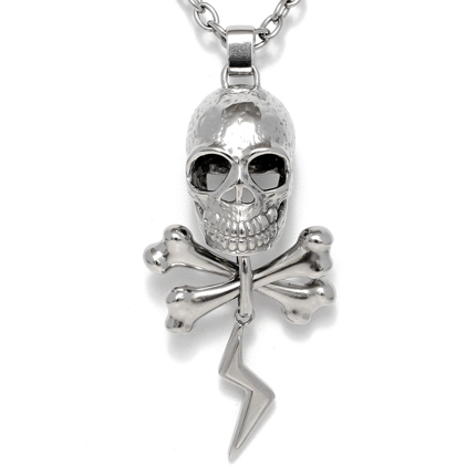 Voltage - Skull and bones with thunder necklace - 734130257965