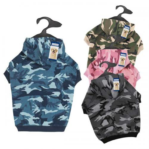Casual Canine Camo Hoodie, Camouflage Print