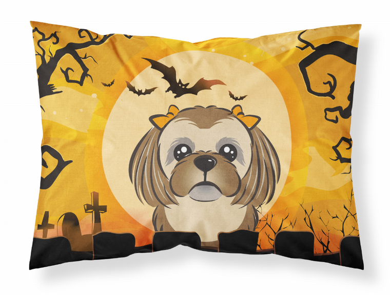 Carolines Treasures Halloween With Dog Fabric Standard Pillowcase, White Moisture Wicking