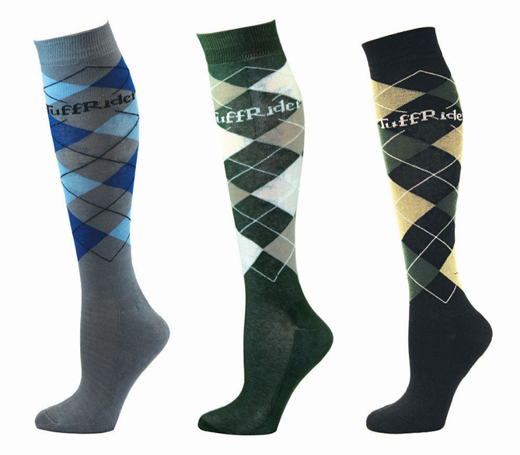 TuffRider Ladies Argyle Knee Hi Socks - 3 Pack - 849913006996