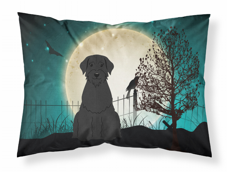 Carolines Treasures, Inc Halloween Scary With Dog Fabric Standard Pillowcase, White, Night Glow, Moisture Wicking