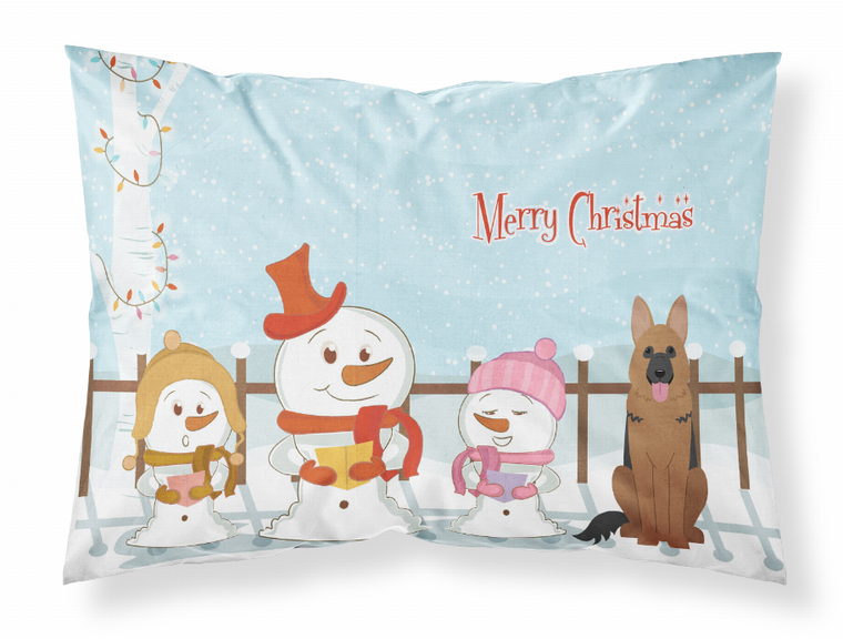 Carolines Treasures, Inc Merry Christmas Carolers Dog Fabric Standard Pillowcase, Standard Size, Moisture Wicking Material Winter Nights