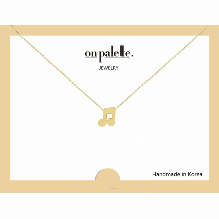 Note Symbol High Polished Pendant Necklaces By DOBBI ( VARIETY OF COLORS AVAILABLE ) - 880317847679