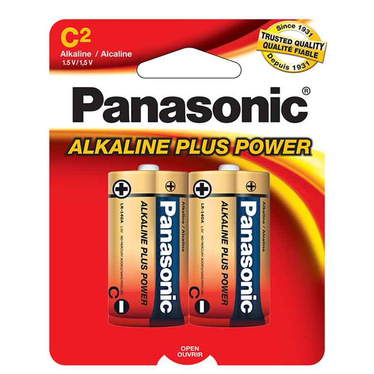 Panasonic Alkaline Size "c" Plus Power (2-pack) - 073096300026