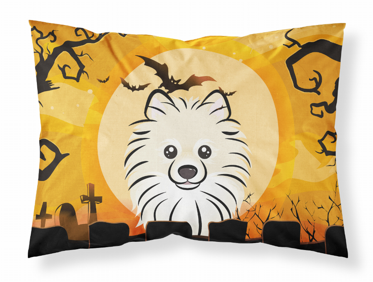 Carolines Treasures Halloween With Dog Fabric Standard Pillowcase, White with Artwork, Moisture Wicking, Printed