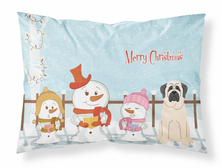 Carolines Treasures Merry Christmas Carolers Dog Fabric Standard Pillowcase, Moisture Wicking, Cozy Nights