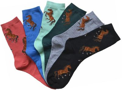 AWST Int'l Ladies' "Lila" Bay Horses Crew Socks - 840862018559