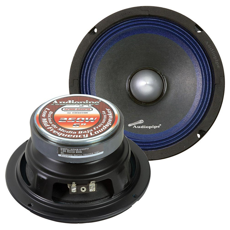 Audiopipe Low Mid Frequency Loudspeaker 6" 250w Max Each - 784644227855
