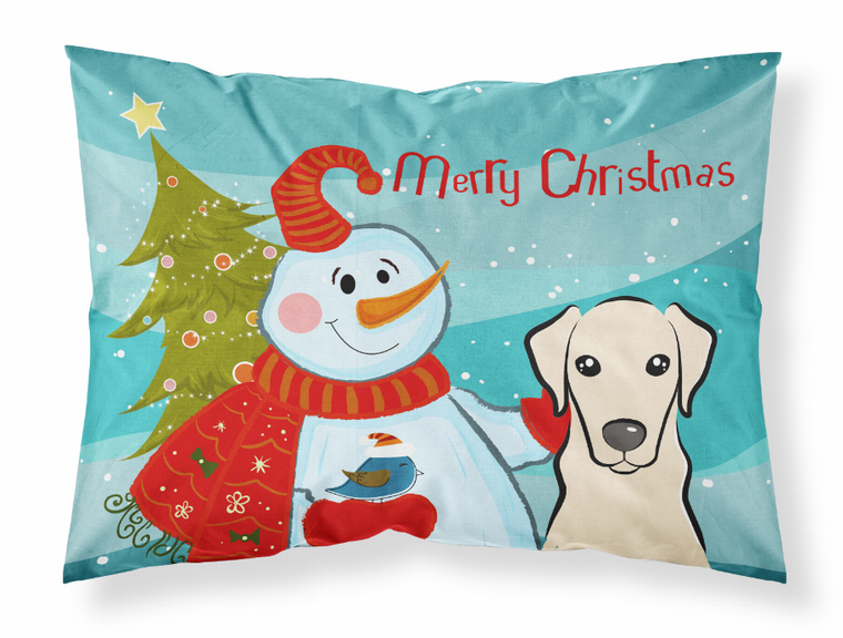 Carolines Treasures Snowman and Dog Pattern Standard Pillowcase, White, Soft Fabric Bedding