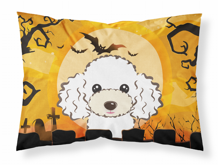 Carolines Treasures, Inc Halloween With Dog Fabric Standard Pillowcase, White and, Moisture Wicking