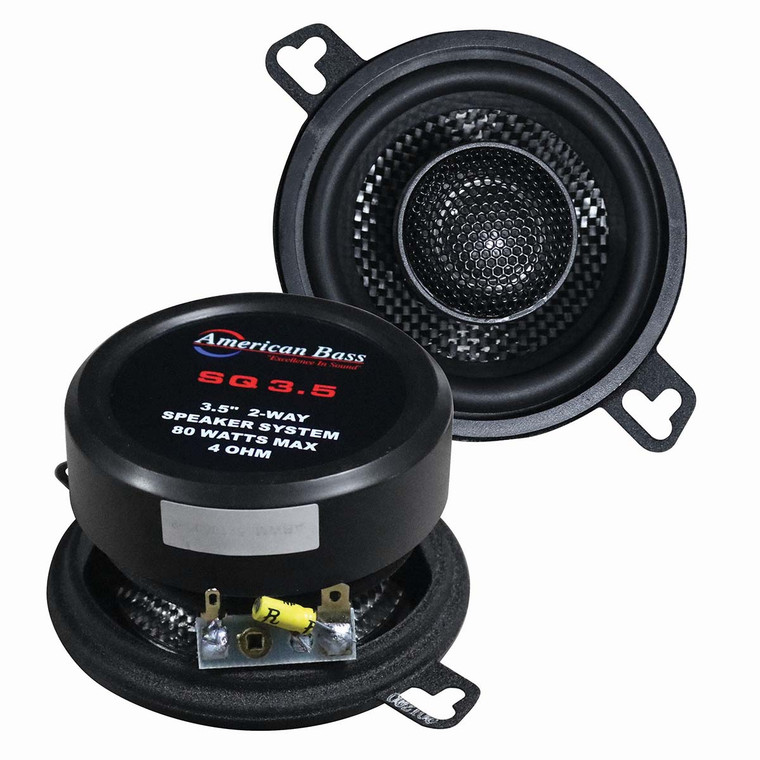 Speaker 3.5" 2-way (pair) 80watts American Bass;carbon Fiber - 0636823700010