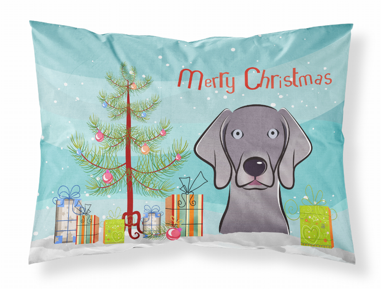Carolines Treasures, Inc Christmas Tree and Dog Fabric Standard Pillowcase, White, Moisture Wicking Smooth-feel