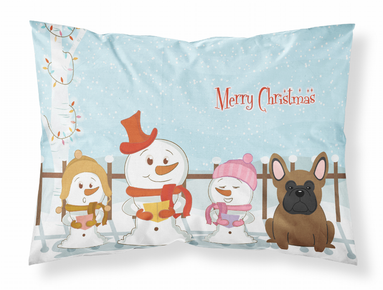 Carolines Treasures, Inc Merry Christmas Carolers Dog Fabric Standard Pillowcase, White, Standard, Classic Edition
