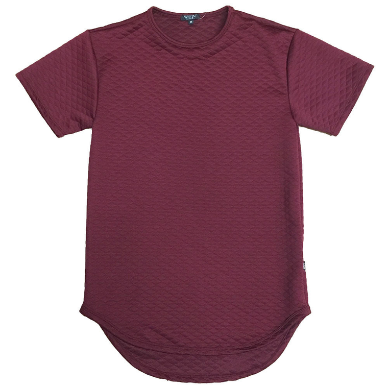 QUILTED TEE- BURGUNDY - 635661373349