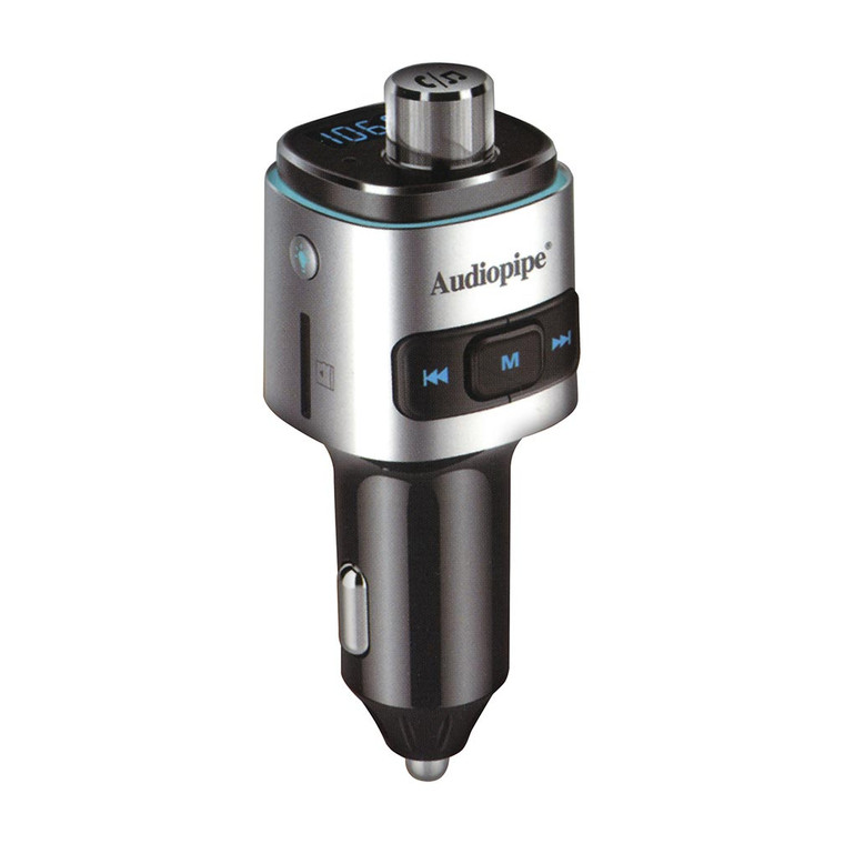 Audiopipe 3 In 1 Bluetooth Car Charger With Fm Transmitter - 784644759356
