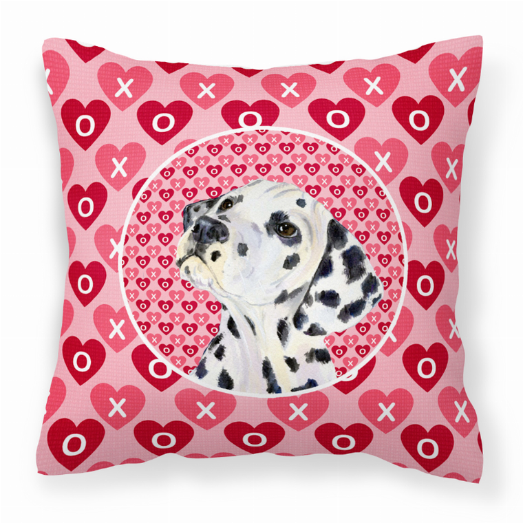 Carolines Treasures Hearts Love and Valentine's Day Dog Portrait Fabric Decorative Pillow, 14x14 Inch                     