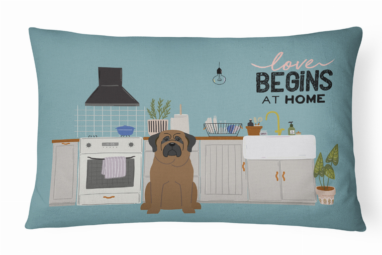 Dog Kitchen Scene Art Canvas Fabric Decorative Pillow - 194030364734