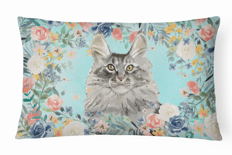 Dog Art Spring Flowers Canvas Fabric Decorative Pillow - 194030034385