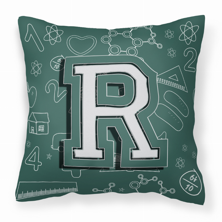 Carolines Treasures, Inc Monogram Letter Back to School Fabric Decorative Pillow, 14x14 Inches, 100% Polyester