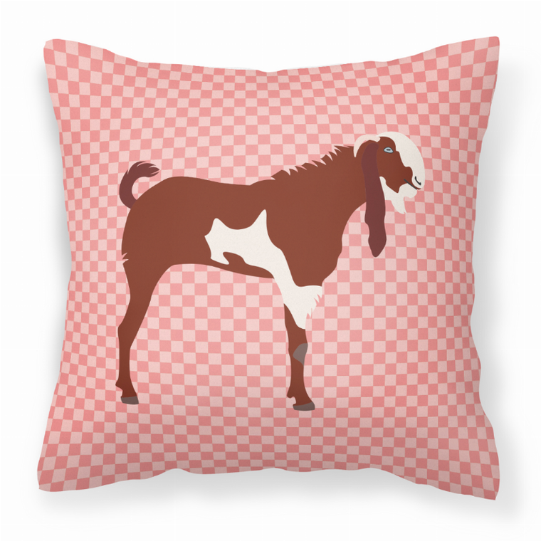 Pink Check Themed Fabric Decorative Pillow - 638508934956