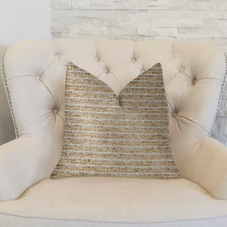Plutus Brands Willow Creek Beige & Ivory Premium Luxury Home Throw Pillow