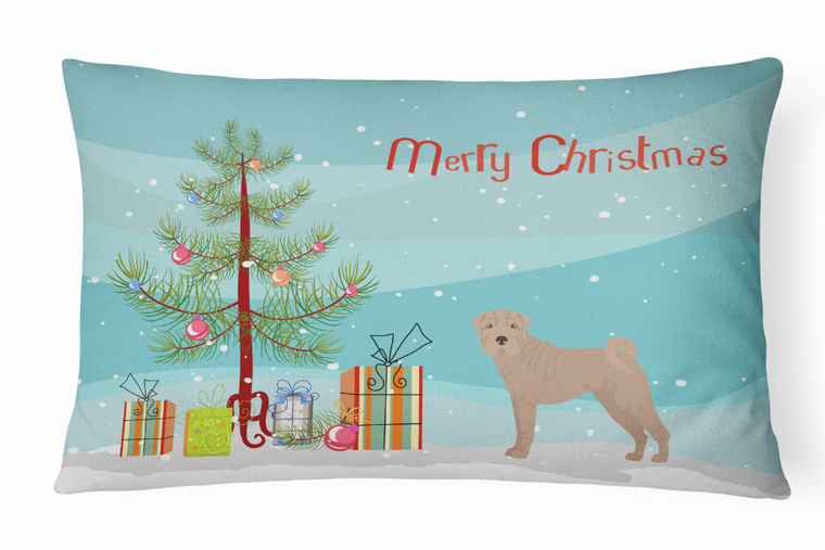 Christmas Tree Dog Art Canvas Fabric Decorative Pillow Style 2 - 194030035306