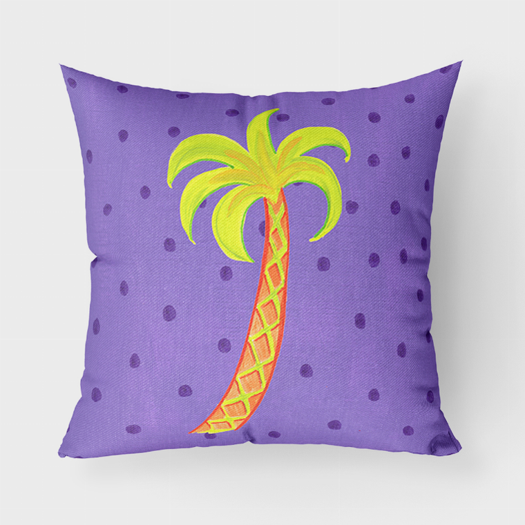 Carolines Treasures Flowers/Trees/Plants Painting Fabric Decorative Pillow, 14x14 Inches, Polyester, cheerful colorful