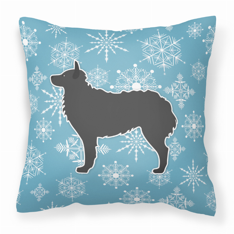 Winter Snowflake Dog Profile Art Fabric Decorative Pillow - 638508510044