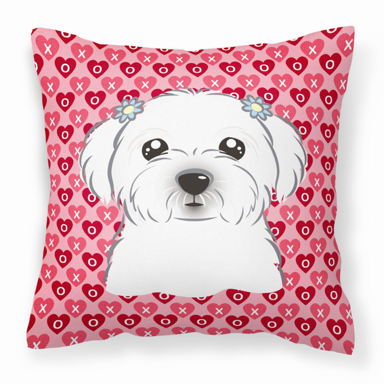 Dog With XOXO Hearts Fabric Decorative Pillow - 638508676603