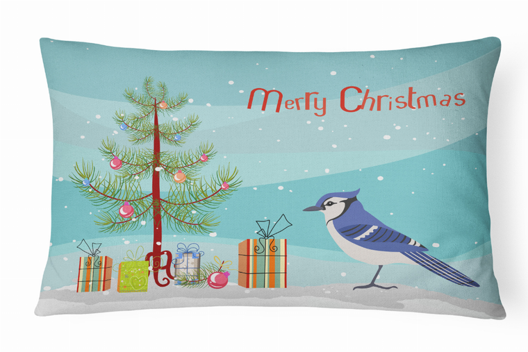Carolines Treasures Bird Art Merry Christmas Canvas Fabric Decorative Pillow, Canvas, 12x16 Inches, Canvas Indoor Pillow
