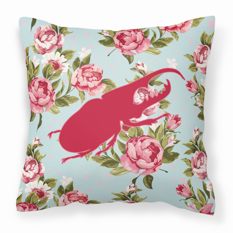 Caroline's Treasures Insects Shabby Chic Fabric Decorative Pillow, Blue, 18x18 Inches, Luxury Home Cushion