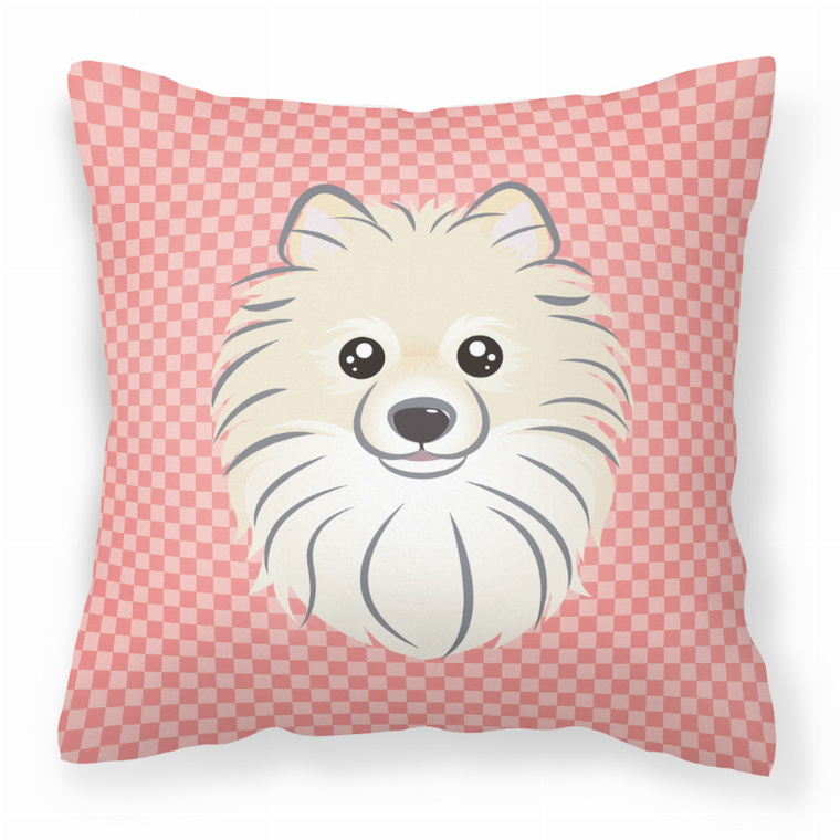 Carolines Treasures Dog Face Checkerboard Design Fabric Decorative Pillow, 14x14 Inches, Polyester, soft, cozy                                           