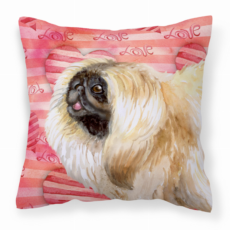 Dog With Love Stripes Fabric Decorative Pillow - 652259222445