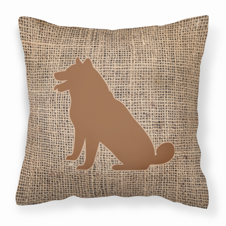 Carolines Treasures Dog Silhouette Burlap Fabric Decorative Pillow, Burlap, 14x14 Inches  Soft Pet Cushion