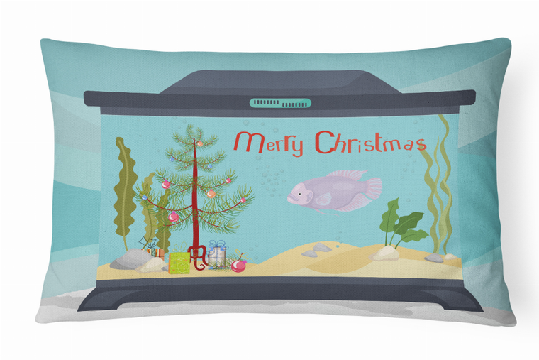 Carolines Treasures Sealife Art Merry Christmas Canvas Fabric Decorative Pillow, Canvas, 12x16 Inches, Festive Accent