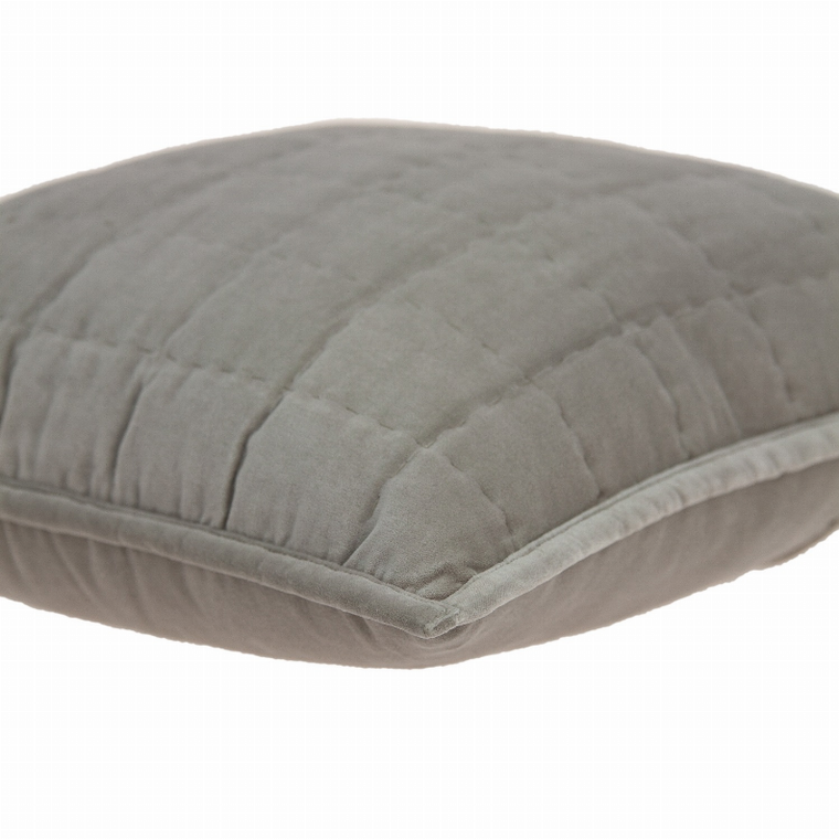 Parkland Collection Kavi Gray Solid Quilted Throw Pillow - 025773005441