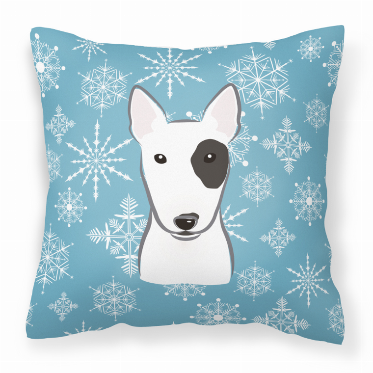 Caroline's Treasures Winter Snowflake Dog Face Design Fabric Decorative Pillow, 14x14 Inches, Polyester, Vibrant