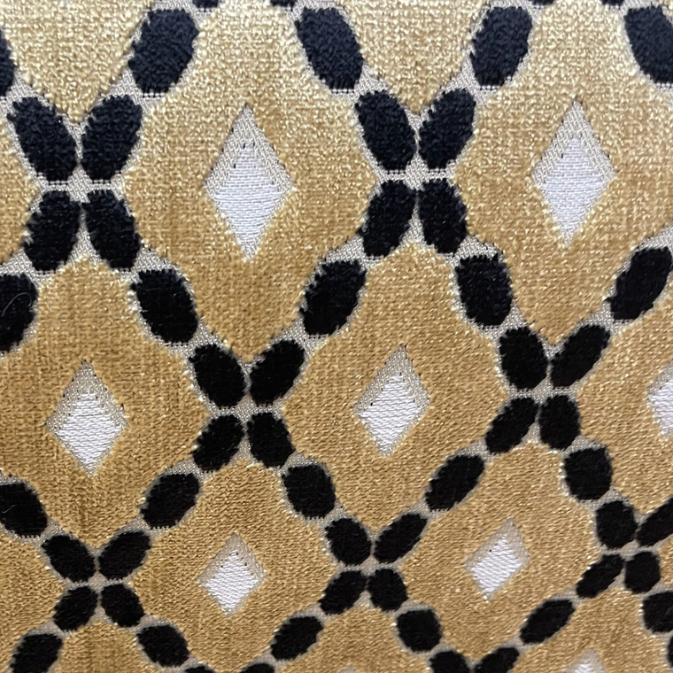 Plutus Brands Velvet Majestic Pillow Gold Black Cream Deluxe Handmade