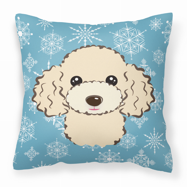 Carolines Treasures, Inc Winter Snowflake Dog Face Design Fabric Decorative Pillow, 14x14 Inches, Polyester, Durable