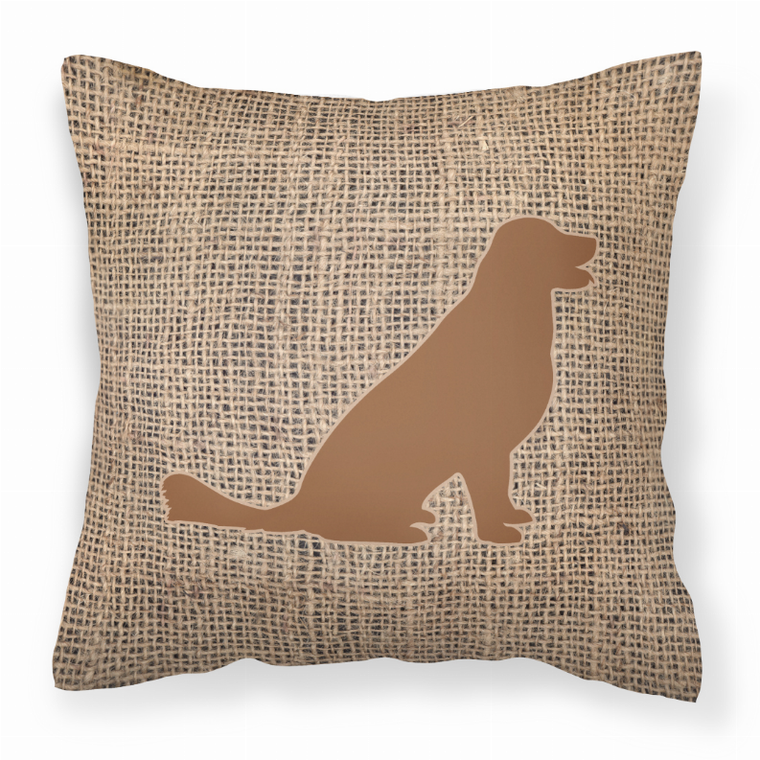 Carolines Treasures Dog Silhouette Burlap Fabric Decorative Pillow, Burlap, 14x14 Inches  Pet Lover Pillow