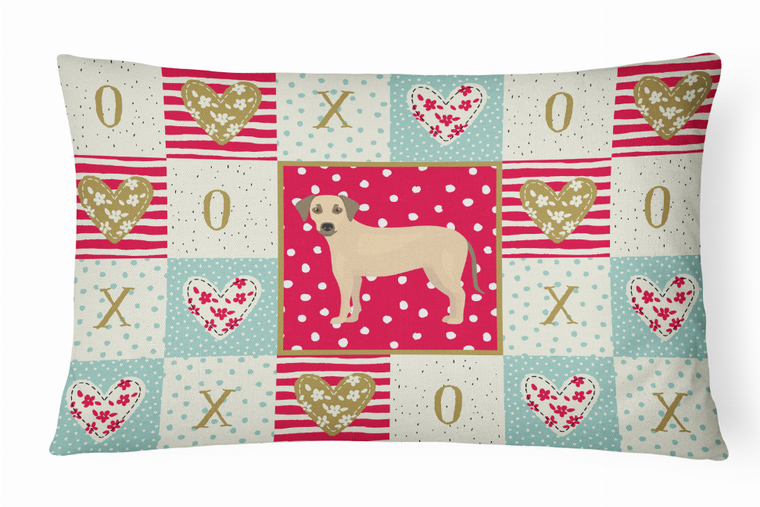 Dog Love Artwork Canvas Fabric Decorative Pillow - 194030280102