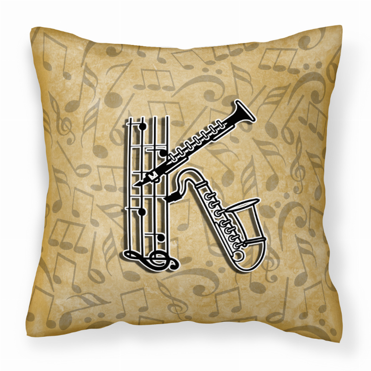 Monogram Letter Musical Instrument Alphabet Fabric Decorative Pillow - 615872976331